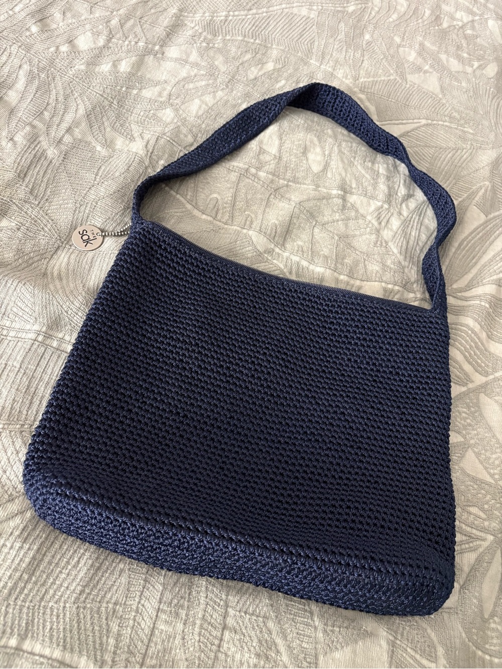 The Sak Navy Woven Shoulder Bag